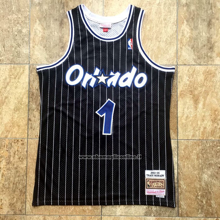 Maglia Orlando Magic Tracy McGrady #1 Hardwood Classics Throwback Nero